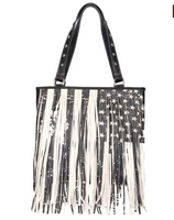 Montana West Fringe American Flag Tote Bag