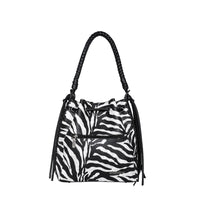 Montana West Wrangler Zebra Print Drawstring Hobo Bag