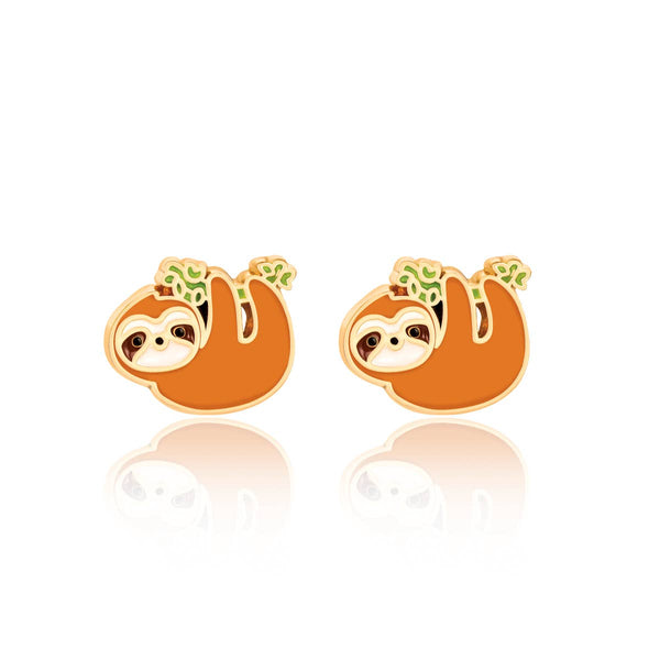 Playful Sloth Cutie Stud Earrings