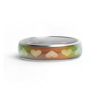 Mood Band With Hearts Stainless Steel Ring