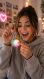 Fun Doh Dumpling Light-Up Click Fidget Keychain
