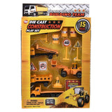 15Pc Diecast Construction  Vehicles Play Set