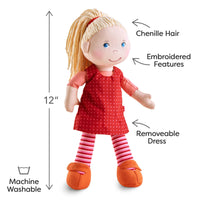 Annelie 12” Soft Doll – Huggable Fabric Doll for Toddlers