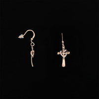 Amanda Blu Rose Gold Cross Heart Earrings