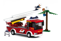 Fire Truck w/ Aerial Ladder Building Brick Kit (269 Pcs)