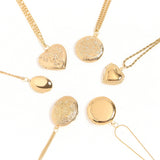 18K Gold PVD Stainless Steel Round Floral Textured Locket