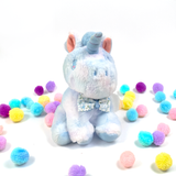 Blue Unicorn Plush Toy with Bow (10" / 26 cm)