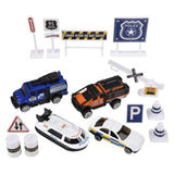 15Pc Diecast Police Play Set