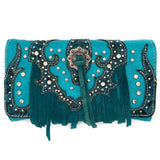 Lace Fringe Trifold Crossbody Wallet