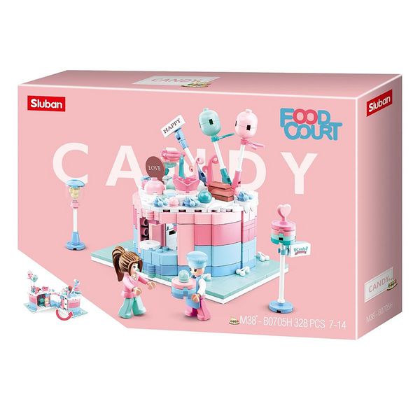 Food Court Candy House Building Brick Kit (324 Pcs)