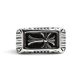 Detailed Cross Stainless Steel Ring