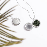 18K Gold PVD Stainless Steel Round Floral Textured Locket