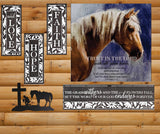 Wall Hanging Metal Cowboy At The Cross