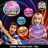 Fun Doh Squish & Squeeze Sparkle Cube Fidget Toy- 12/Display