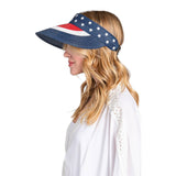 American Flag Printed Straw Visor