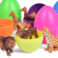12 Pack Easter Eggs Prefilled with Wild Animal Figures