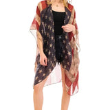 Vintage American Flag Printed Kimono