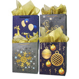 Christmas Gift Bag Assorted, 3pcs*4Styles, Foil one hanging