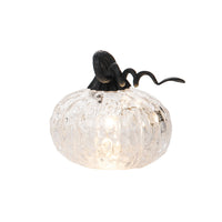 Small Light Up Glass Iridescent Pumpkin