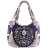 Western Concho PurpleFloral Tote Purse for Women