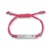 Engravable Cutout Heart Friendship Curved Bar Bracelet / SBB0293: Black/Rose Gold