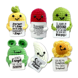 Emotional Support Crochet Plush Pals with Sayings Assortment