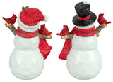 Christmas Cardinal Friend Frosted Snowman 7" Stander 2 Ast