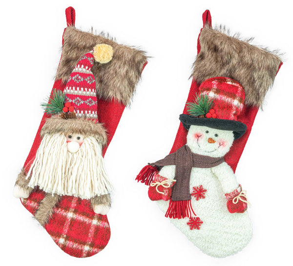 BACKCOUNTRY SANTA SM STOCKING 2 ASSORTED