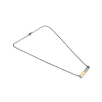 Blank Polished Bar Stainless Steel Necklace: Rainbow
