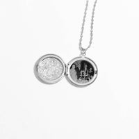 18K Gold PVD Stainless Steel Round Floral Textured Locket