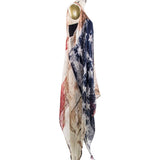 Grunged American Flag Vest Shawl