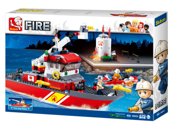 Fire Boat and Oil Tank Building Brick Kit (429 Pcs)