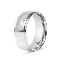 Highly Polished Rounded Center with Edge Stainless Steel Blank Ring