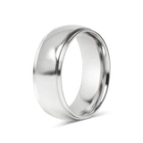 Highly Polished Rounded Center with Edge Stainless Steel Blank Ring