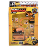 15Pc Diecast Construction  Vehicles Play Set