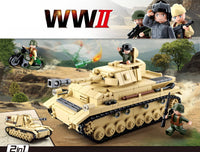 WWII Panzer IV 2-in-1 Tank Building Brick Kit (543 Pcs)