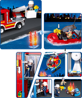 Large Fire Station Building Brick Kit (612 Pcs)