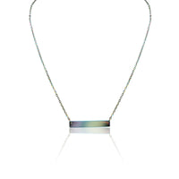 Blank Polished Bar Stainless Steel Necklace: Rainbow