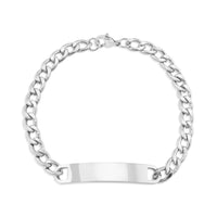 Stainless Steel Blank ID Curved Bar Bracelet