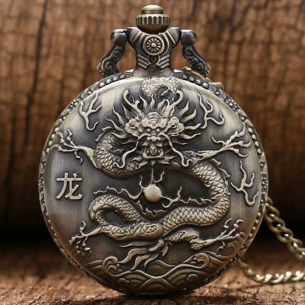 Dragon Bronze Quartz Pocket Watch