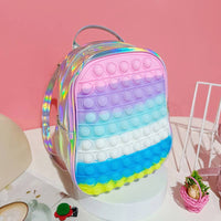 Pop Backpack / Lunch bag Shimmer Silver Rainbow