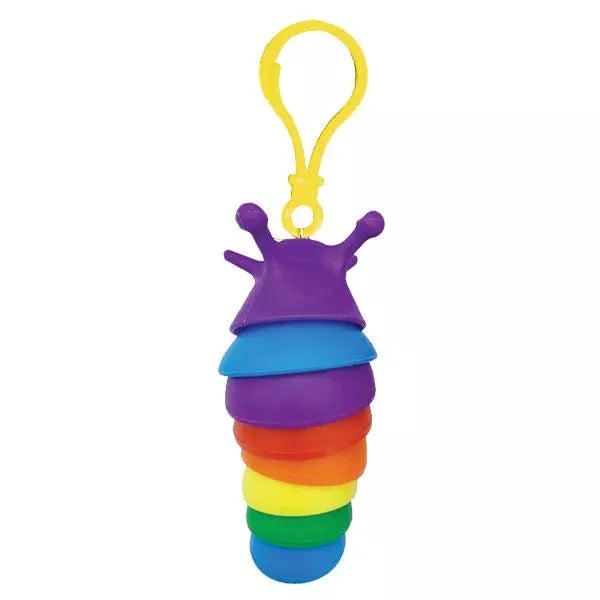 Rainbow Fidget Slug Toy Keychain