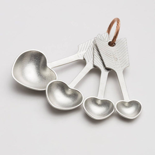 Heart Measuring Spoons Pewter Handmade