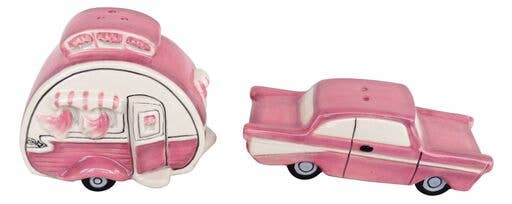 Pink Retro Camper Salt and Pepper Set