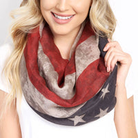 American Flag Light Weight Infinity Scarf