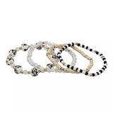 4-Strand Ceramic Glass Bead Stretch Bracelets - Assorted