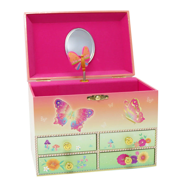 Rainbow Butterfly Medium Musical Jewelry Box
