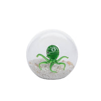 SALE Octopus Ball With Sand & Shells Coastal Glass Figurine