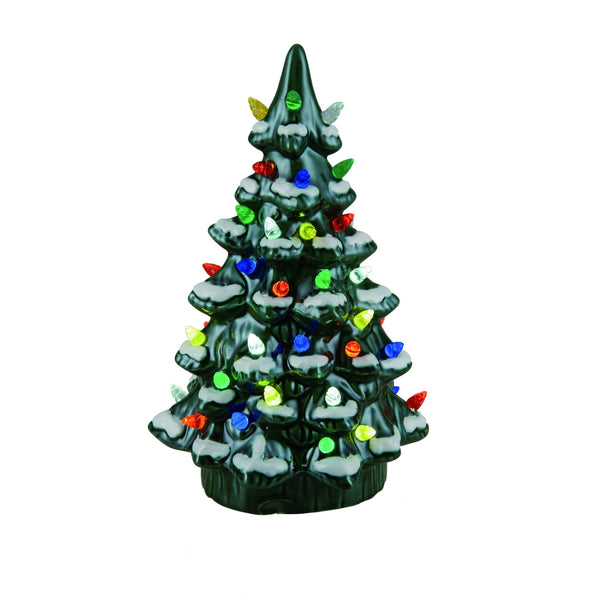 Ceramic 12 in. Green Christmas Light Up Nostalgic Tree