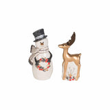Fitz and Floyd Wintry Woods Snowman Salt and Pepper Set